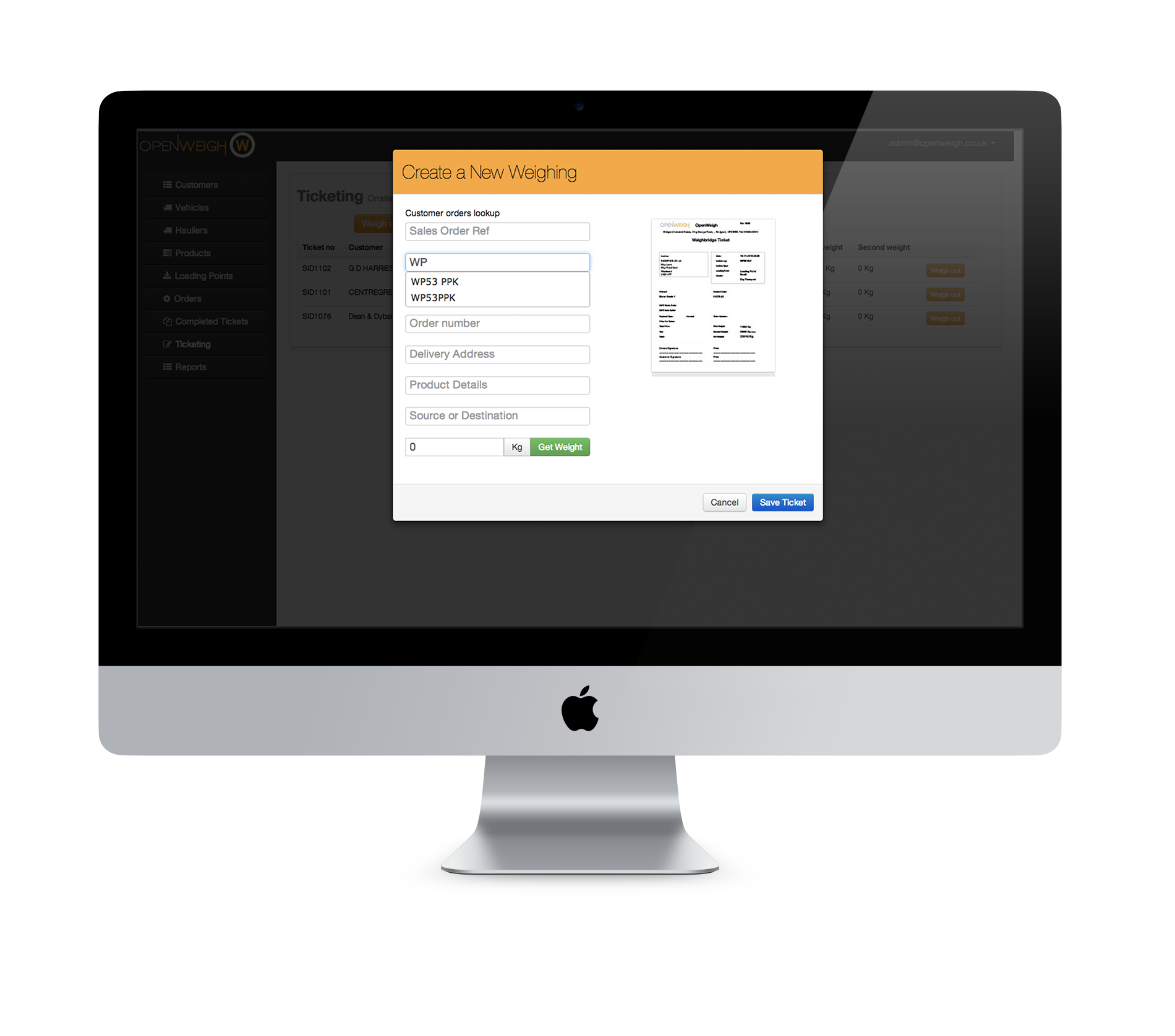 Imac weighing